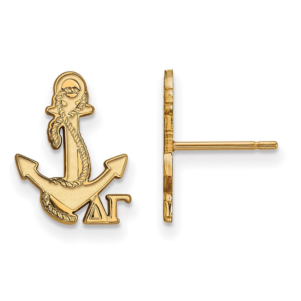 Vergoldet Sterlingsilber Logoart Delta Gamma Sorority Symbol Extra Klein Ohrstecker
