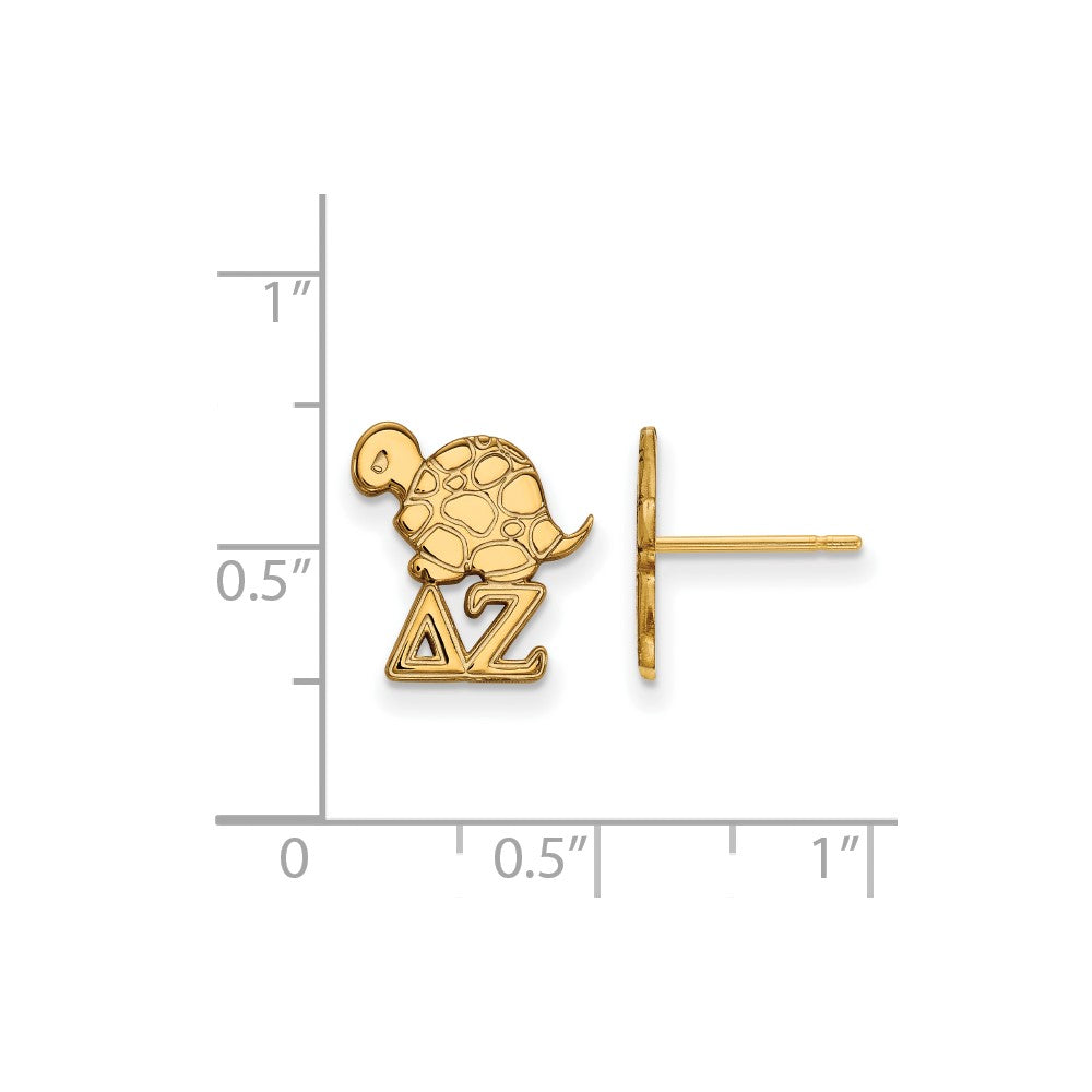 Vergoldet Sterlingsilber Logoart Delta Zeta Sorority Symbol Extra Klein Ohrstecker