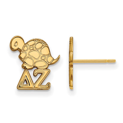 Vergoldet Sterlingsilber Logoart Delta Zeta Sorority Symbol Extra Klein Ohrstecker