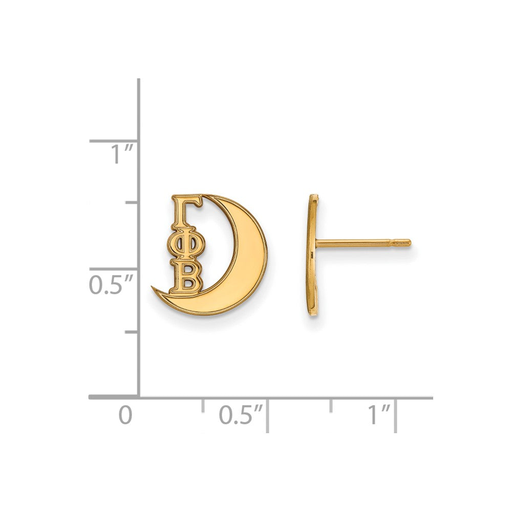 Vergoldet Sterlingsilber Logoart Gamma Phi Beta Sorority Symbol Extra Klein Ohrstecker
