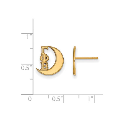 Vergoldet Sterlingsilber Logoart Gamma Phi Beta Sorority Symbol Extra Klein Ohrstecker