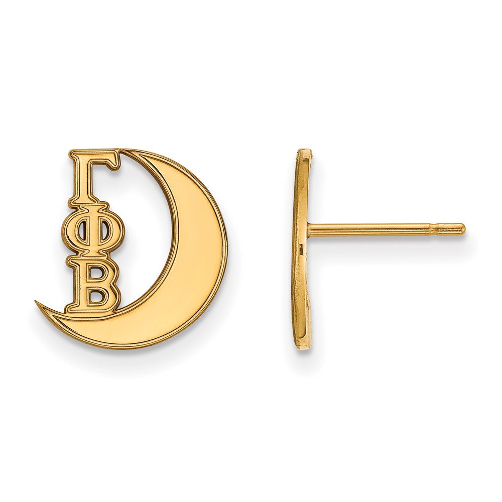 Vergoldet Sterlingsilber Logoart Gamma Phi Beta Sorority Symbol Extra Klein Ohrstecker