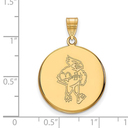 Vergoldet Sterlingsilber Logoart Iowa State University Cardinal Groß Plättchen Anhänger