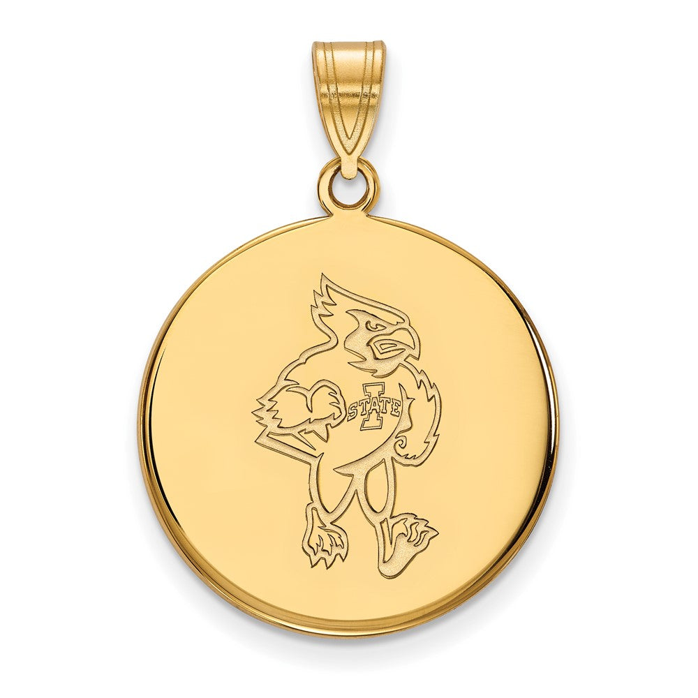 10K Gelbgold Logoart Iowa State University Cardinal Groß Plättchen Anhänger