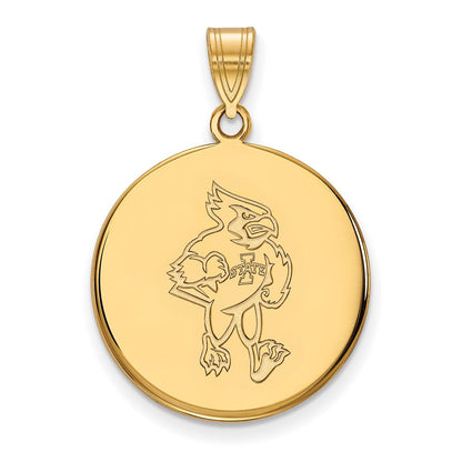 10K Gelbgold Logoart Iowa State University Cardinal Groß Plättchen Anhänger