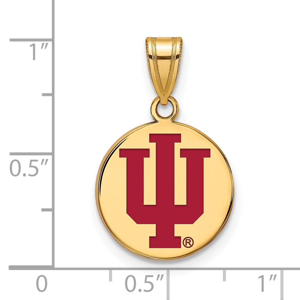 Vergoldet Sterlingsilber Logoart Indiana University I U Mittel Emailliert Plättchen Anhänger