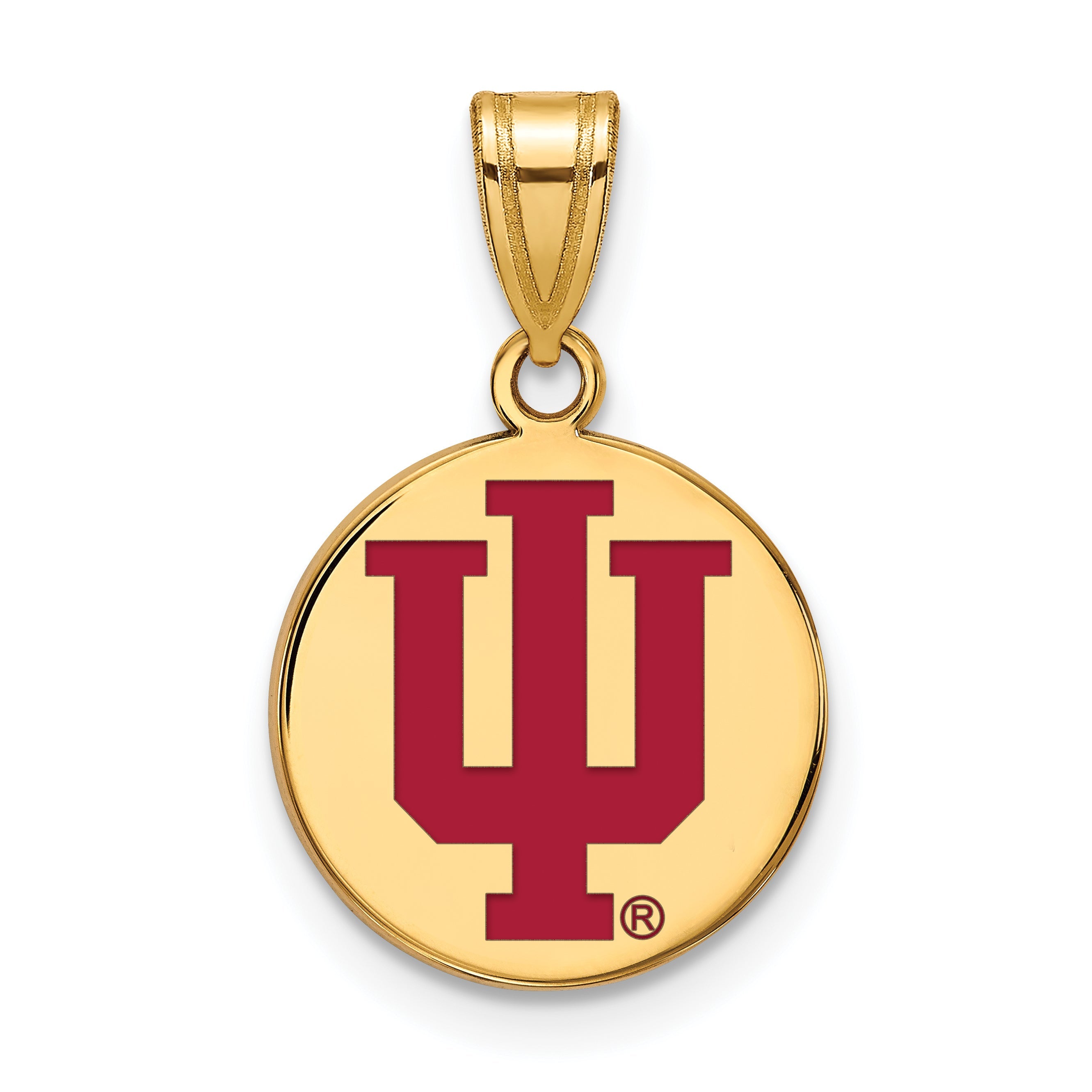 Vergoldet Sterlingsilber Logoart Indiana University I U Mittel Emailliert Plättchen Anhänger