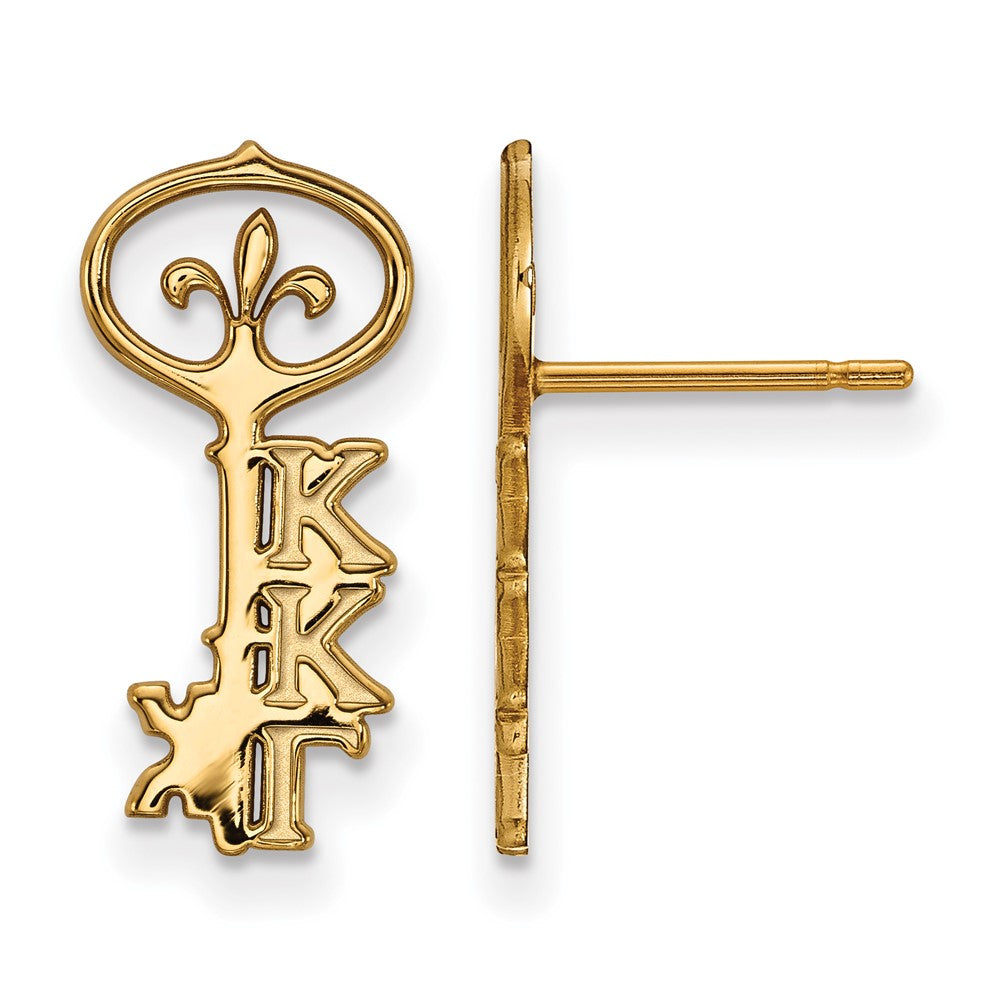 Vergoldet Sterlingsilber Logoart Kappa Gamma Sorority Symbol Extra Klein Ohrstecker