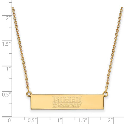 Vergoldet Ss Gp Logoart Miami University Klein Stab Halskette