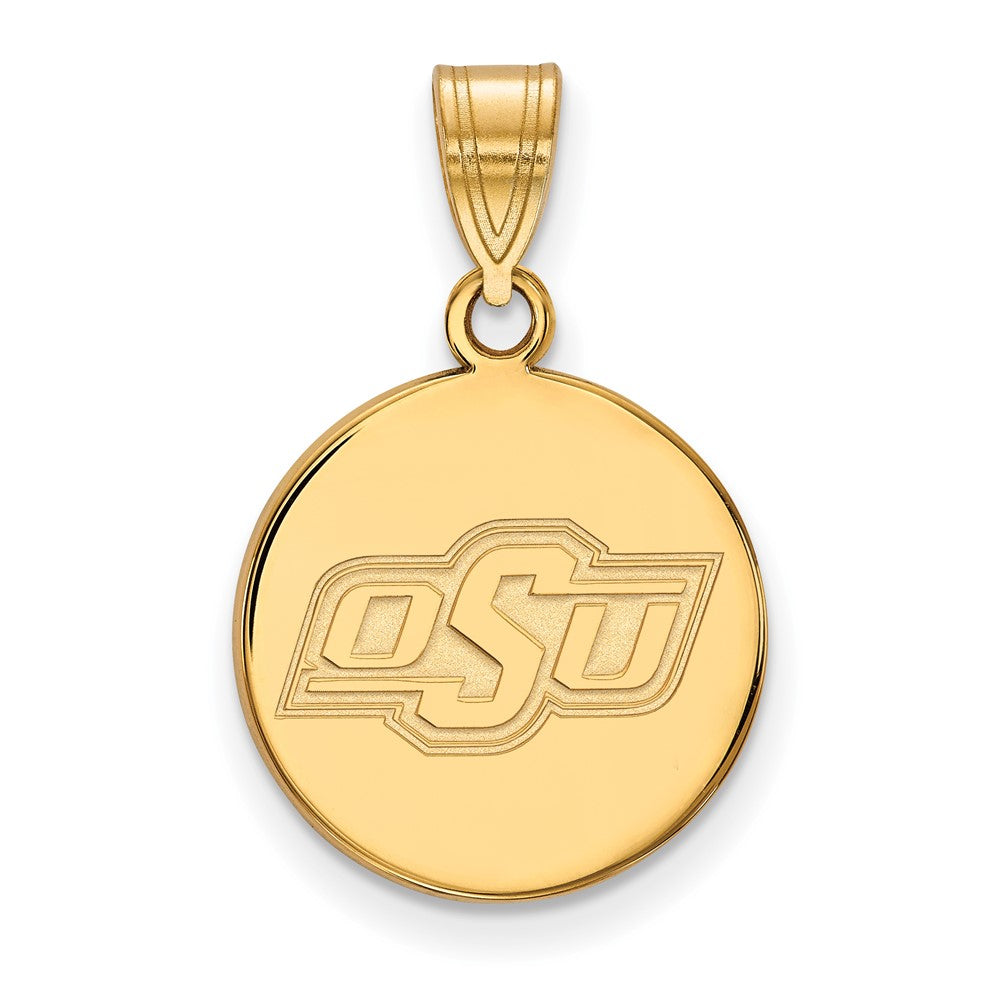 Vergoldet Sterlingsilber Logoart Oklahoma State University O S U Mittel Plättchen Anhänger