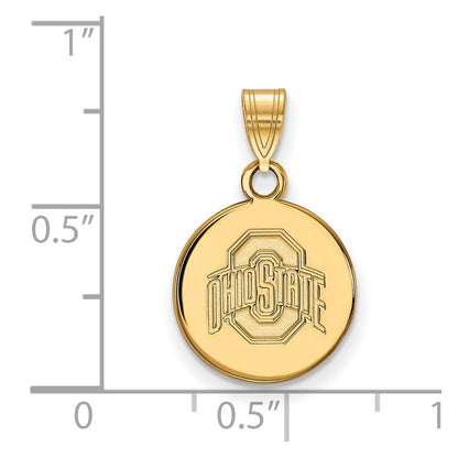 Vergoldet Sterlingsilber Logoart The Ohio State University Klein Plättchen Anhänger