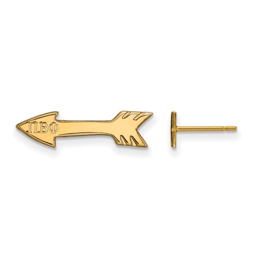 Vergoldet Sterlingsilber Logoart Pi Beta Phi Sorority Symbol Extra Klein Ohrstecker