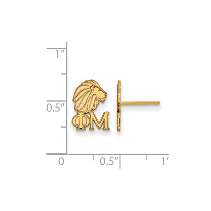 Vergoldet Sterlingsilber Logoart Phi Mu Sorority Symbol Extra Klein Ohrstecker