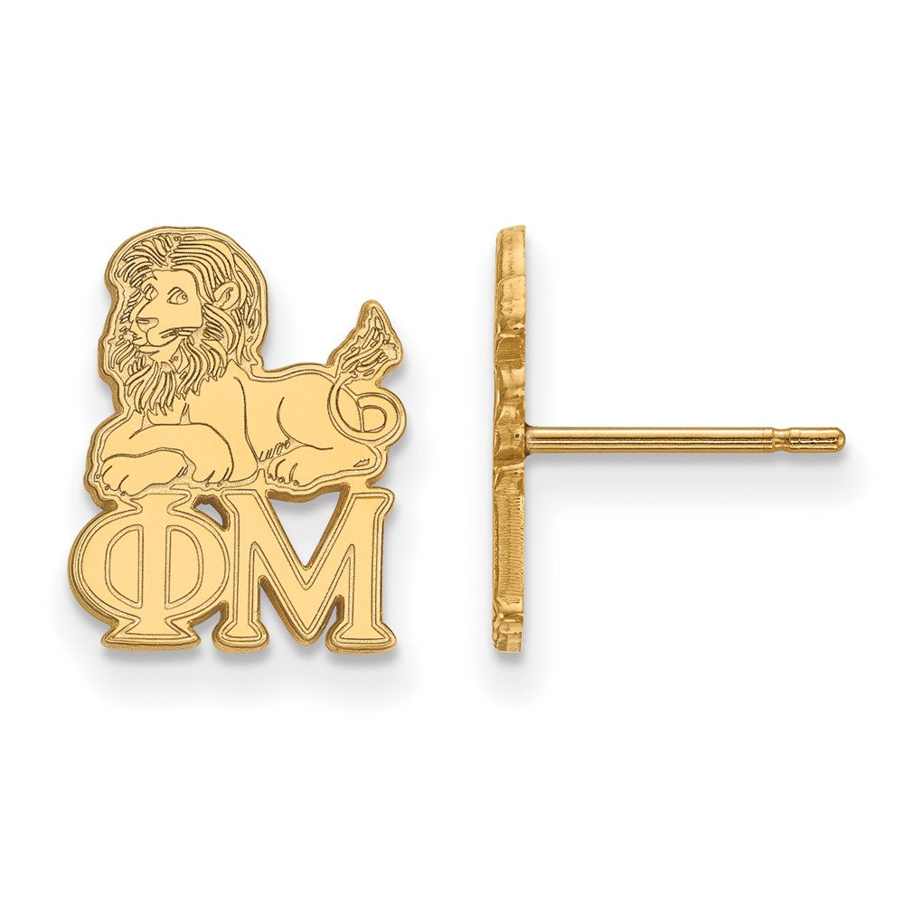 Vergoldet Sterlingsilber Logoart Phi Mu Sorority Symbol Extra Klein Ohrstecker