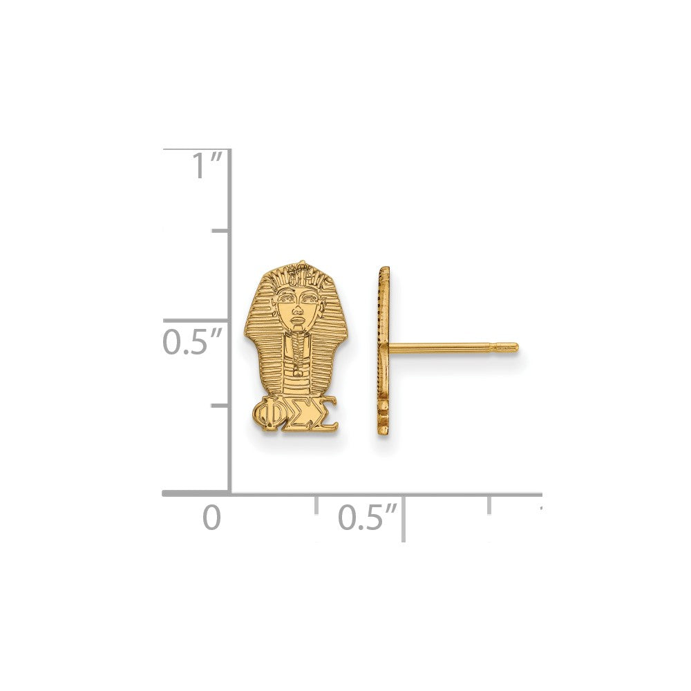 Vergoldet Sterlingsilber Logoart Phi Sigma Sorority Symbol Extra Klein Ohrstecker