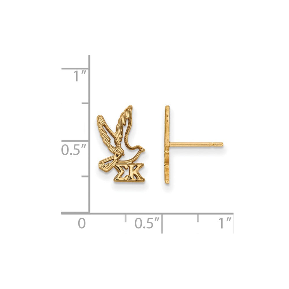 Vergoldet Sterlingsilber Logoart Sigma Kappa Sorority Symbol Extra Klein Ohrstecker