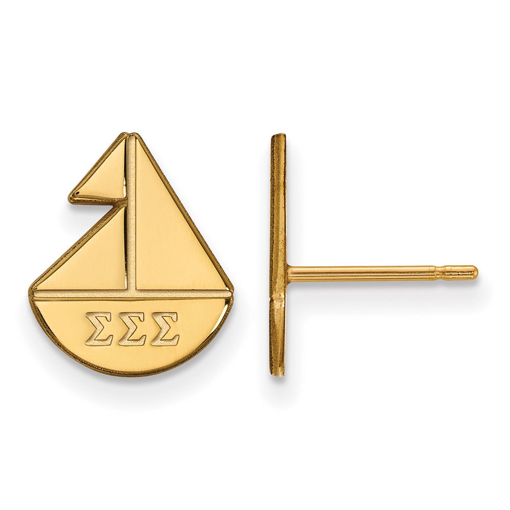 Vergoldet Sterlingsilber Logoart Sigma Sorority Symbol Extra Klein Ohrstecker