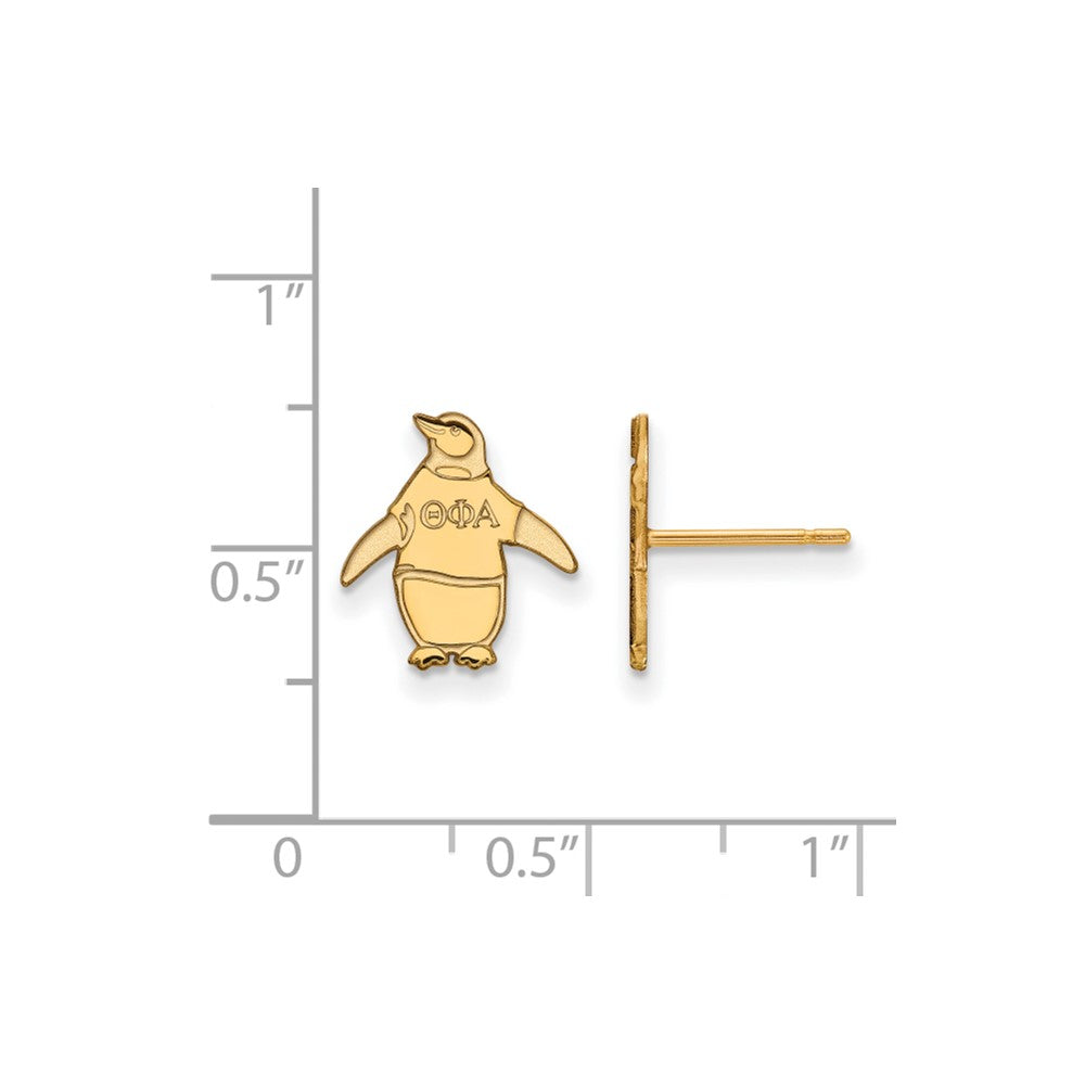 Vergoldet Sterlingsilber Logoart Theta Phi Alpha Sorority Symbol Extra Klein Ohrstecker