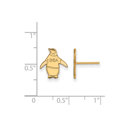 Vergoldet Sterlingsilber Logoart Theta Phi Alpha Sorority Symbol Extra Klein Ohrstecker