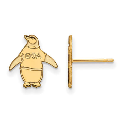 Vergoldet Sterlingsilber Logoart Theta Phi Alpha Sorority Symbol Extra Klein Ohrstecker