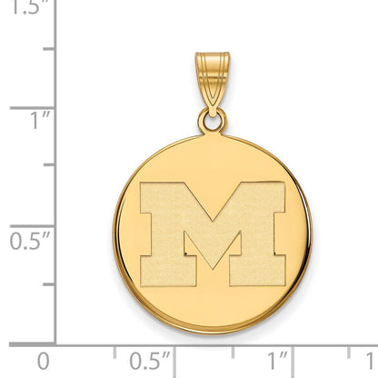 Vergoldet Sterlingsilber Logoart University Of Michigan Buchstabe M Groß Plättchen Anhänger
