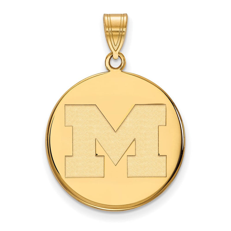 10K Gelbgold Logoart University Of Michigan Buchstabe M Groß Plättchen Anhänger