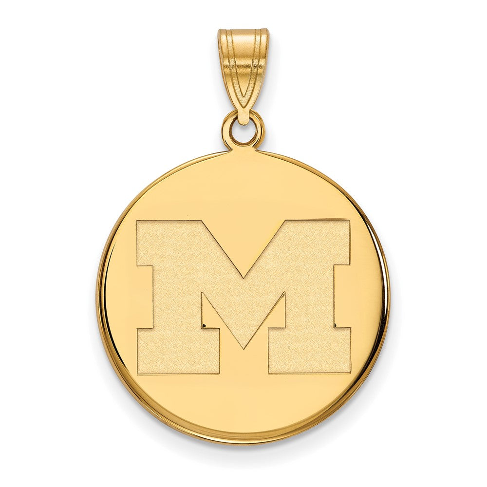 Vergoldet Sterlingsilber Logoart University Of Michigan Buchstabe M Groß Plättchen Anhänger