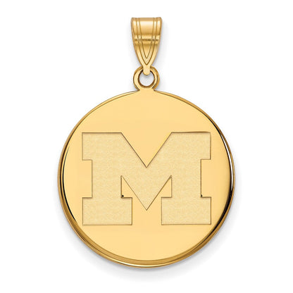 Vergoldet Sterlingsilber Logoart University Of Michigan Buchstabe M Groß Plättchen Anhänger