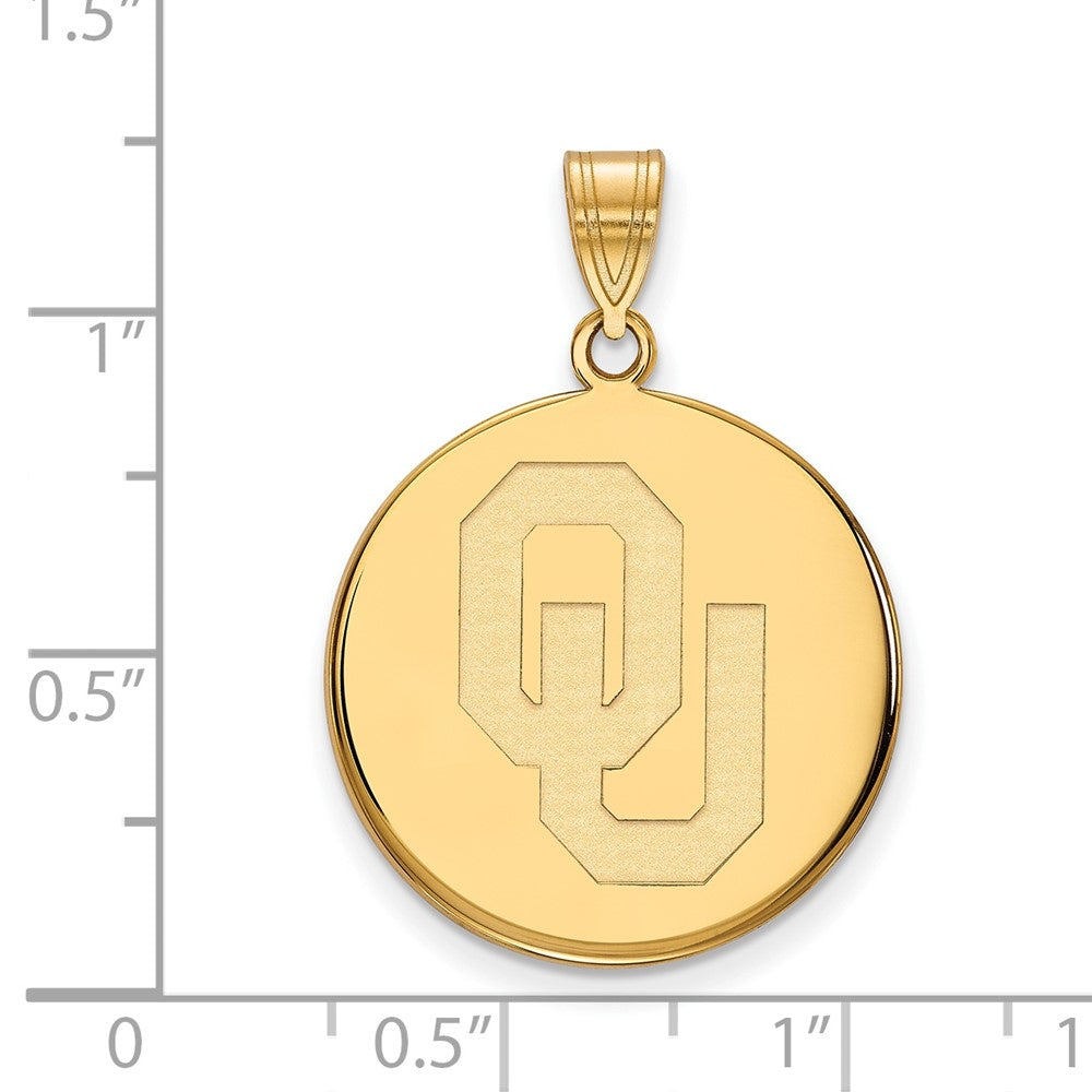 Vergoldet Sterlingsilber Logoart University Of Oklahoma O U Groß Plättchen Anhänger