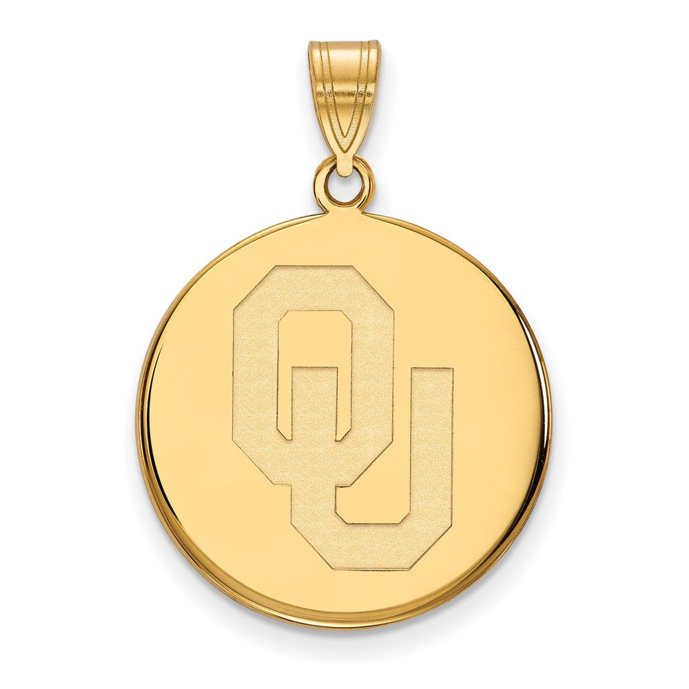 Vergoldet Sterlingsilber Logoart University Of Oklahoma O U Groß Plättchen Anhänger