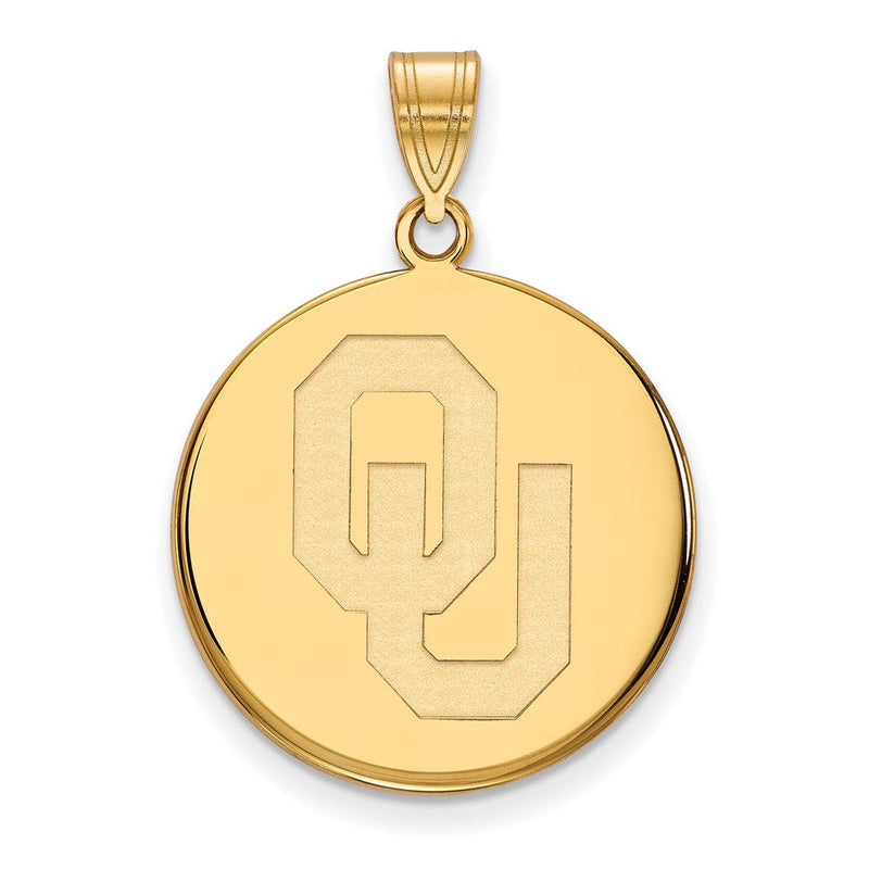 14K Gelbgold Logoart University Of Oklahoma O U Groß Plättchen Anhänger