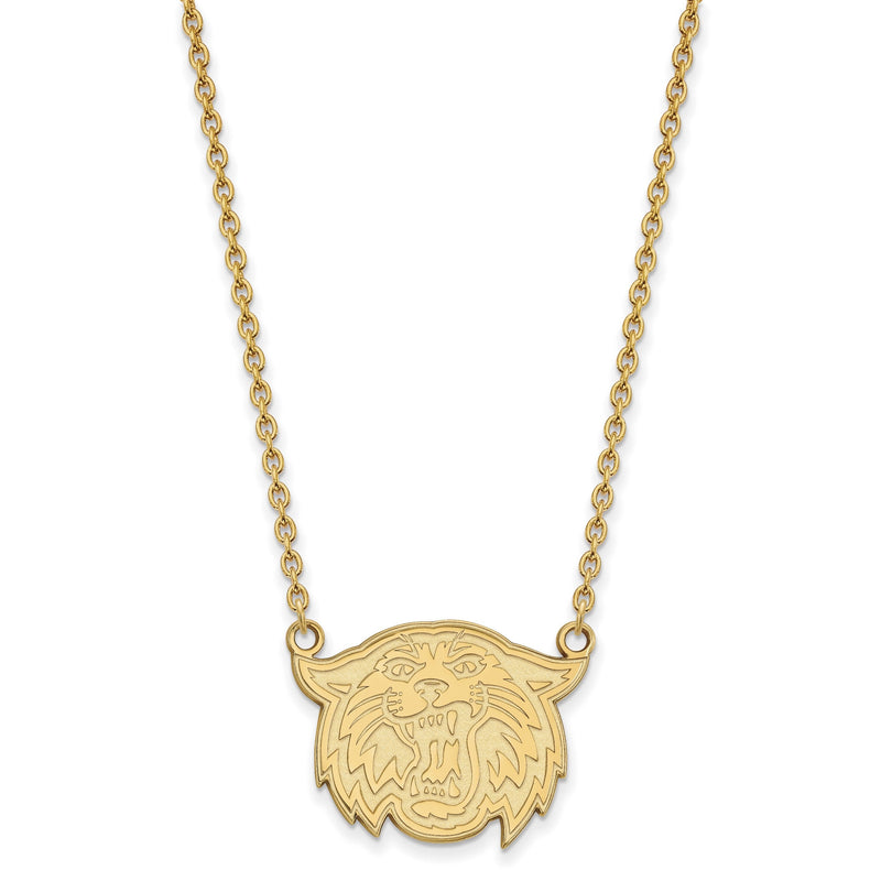Vergoldet Sterlingsilber Logoart Villanova University Wildkatze Groß Anhänger 18 Zoll Halskette