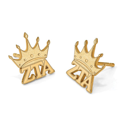 Vergoldet Sterlingsilber Logoart Zeta Tau Alpha Sorority Symbol Extra Klein Ohrstecker