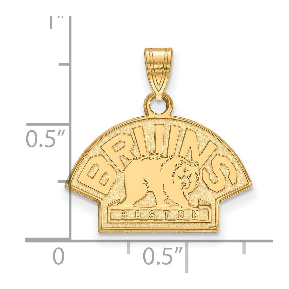 Vergoldet Sterlingsilber Nhl Logoart Boston Bruins Klein Anhänger