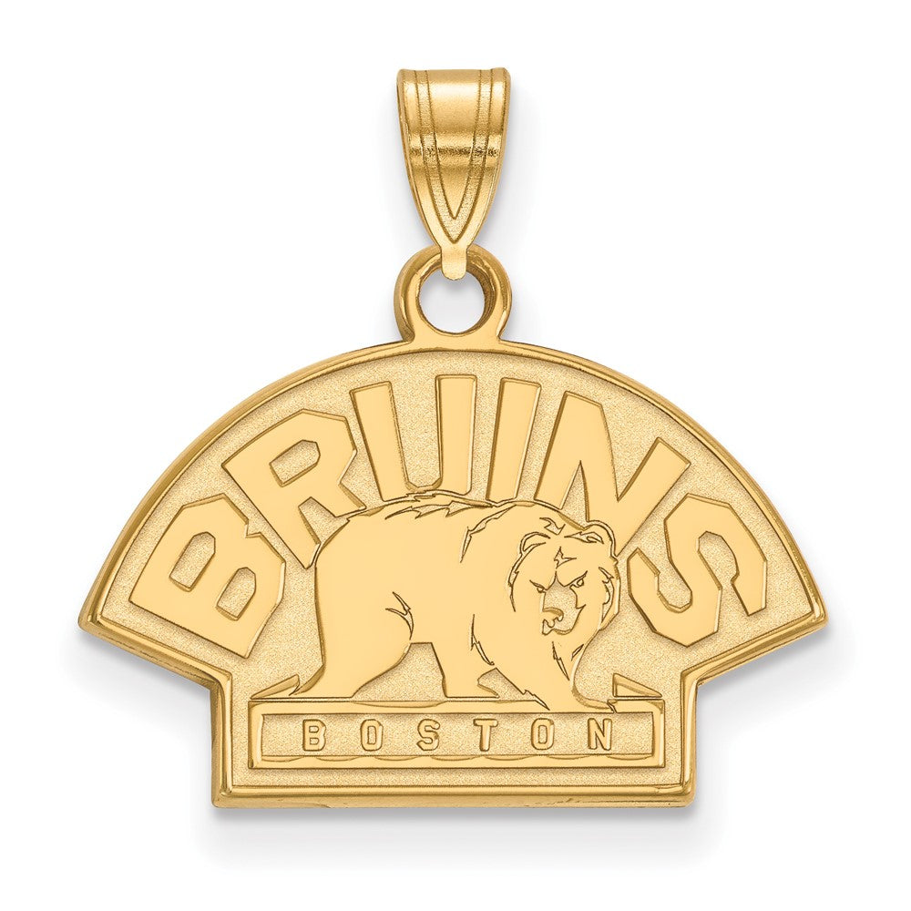 Vergoldet Sterlingsilber Nhl Logoart Boston Bruins Klein Anhänger