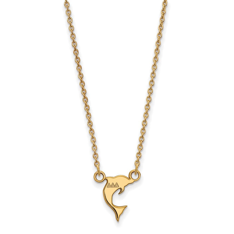 Vergoldet Sterlingsilber Logoart Delta Sorority Symbol Extra Klein Anhänger 18 Zoll Halskette