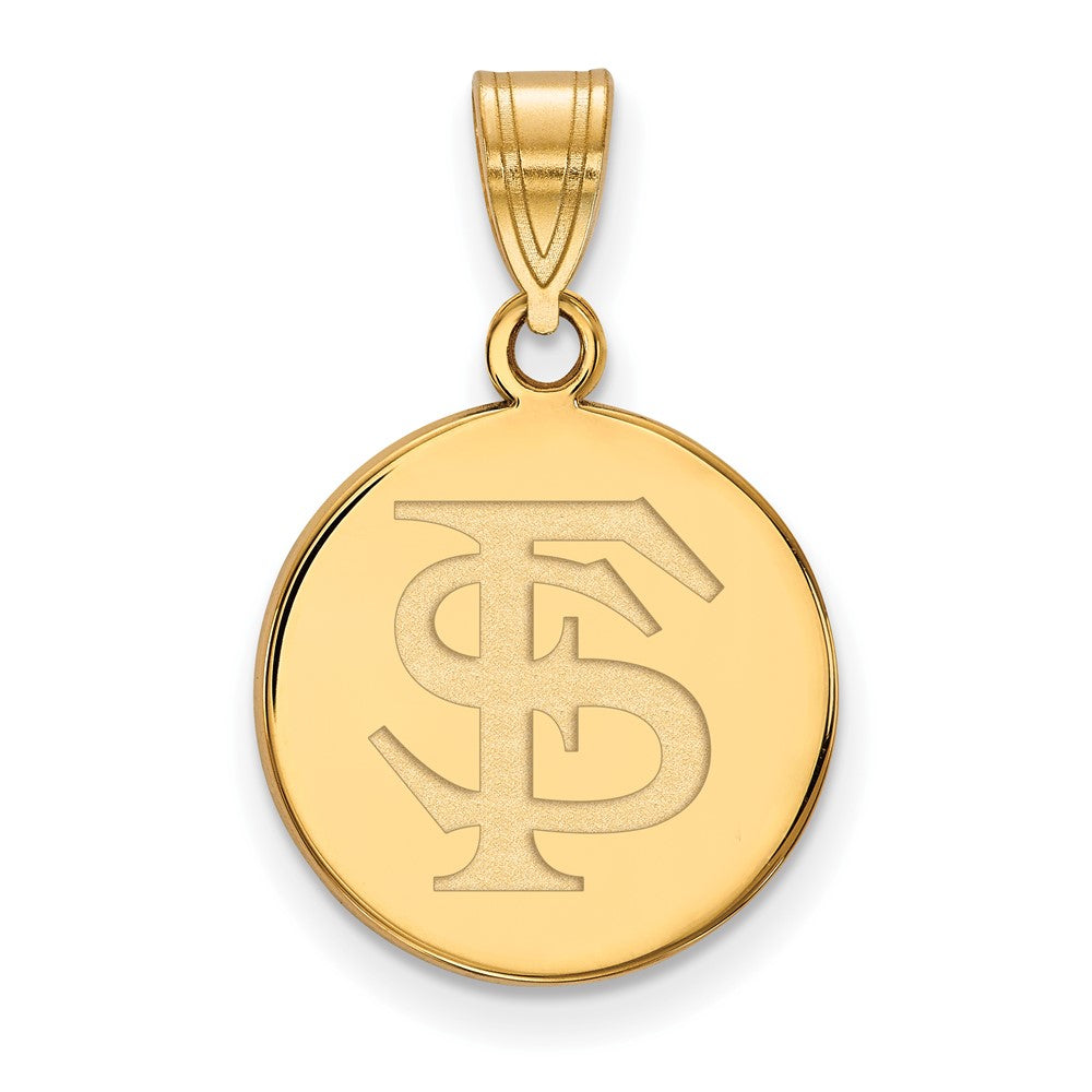 Vergoldet Sterlingsilber Logoart Florida State University F S Mittel Plättchen Anhänger