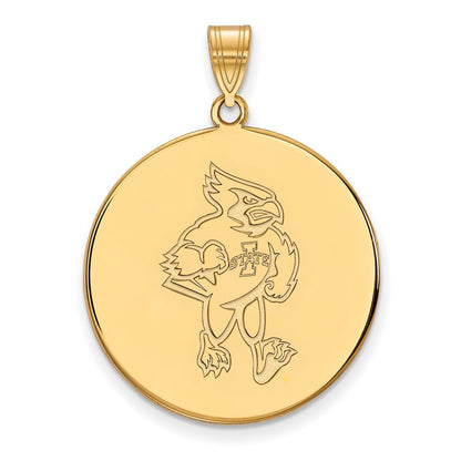 14K Gelbgold Logoart Iowa State University Cardinal Extra Groß Plättchen Anhänger