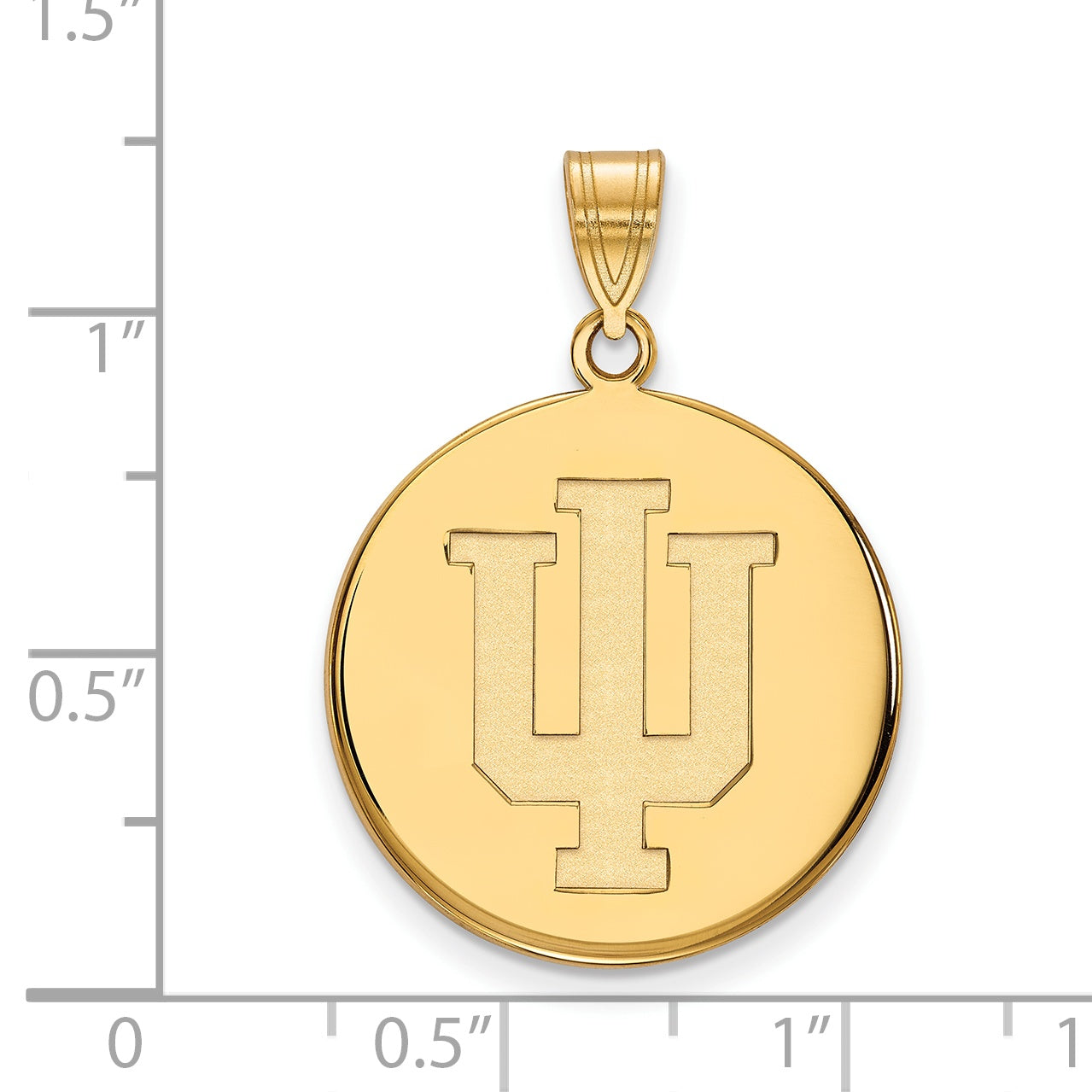 10K Gelbgold Logoart Indiana University I U Groß Plättchen Anhänger
