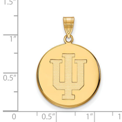 Vergoldet Sterlingsilber Logoart Indiana University I U Groß Plättchen Anhänger