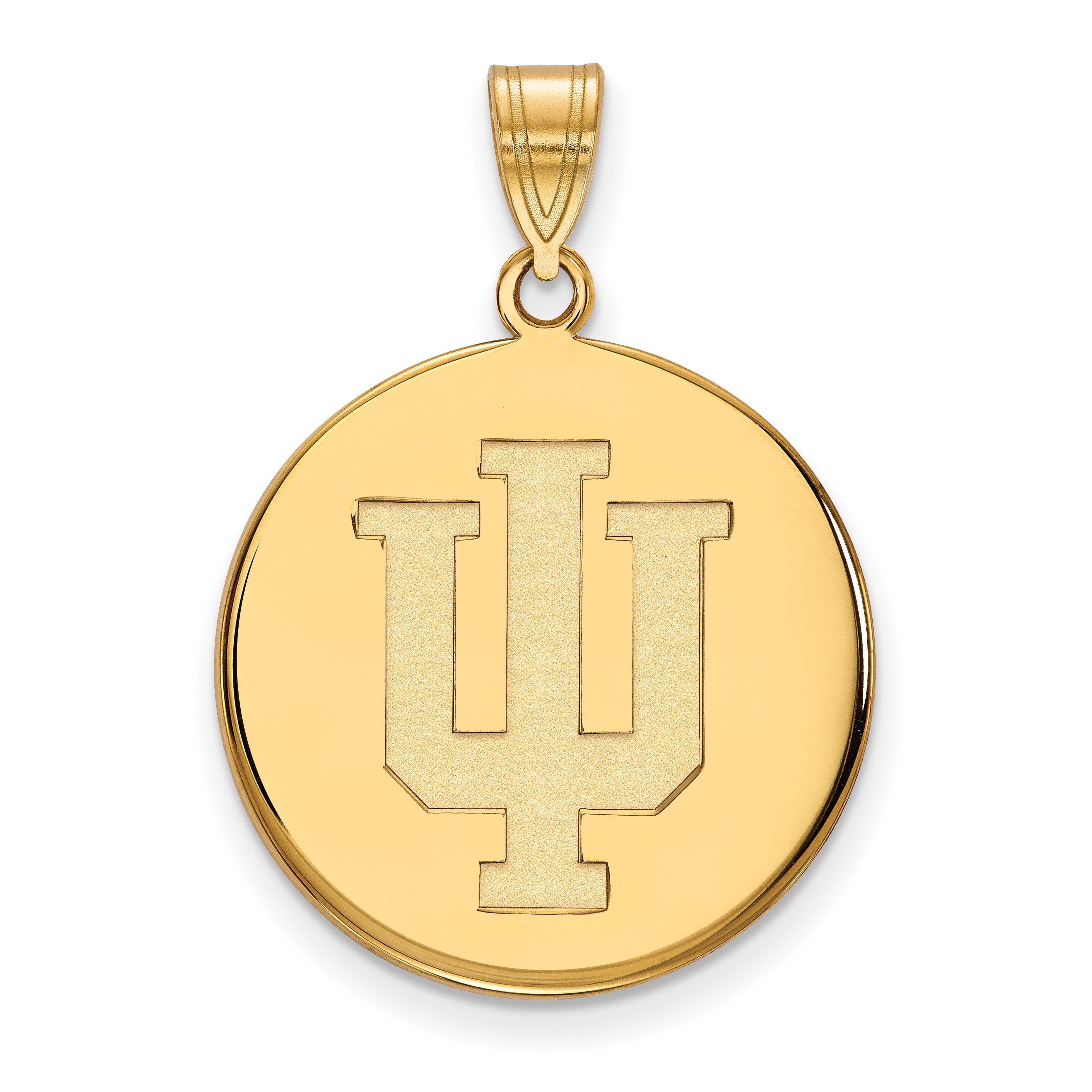 Vergoldet Sterlingsilber Logoart Indiana University I U Groß Plättchen Anhänger