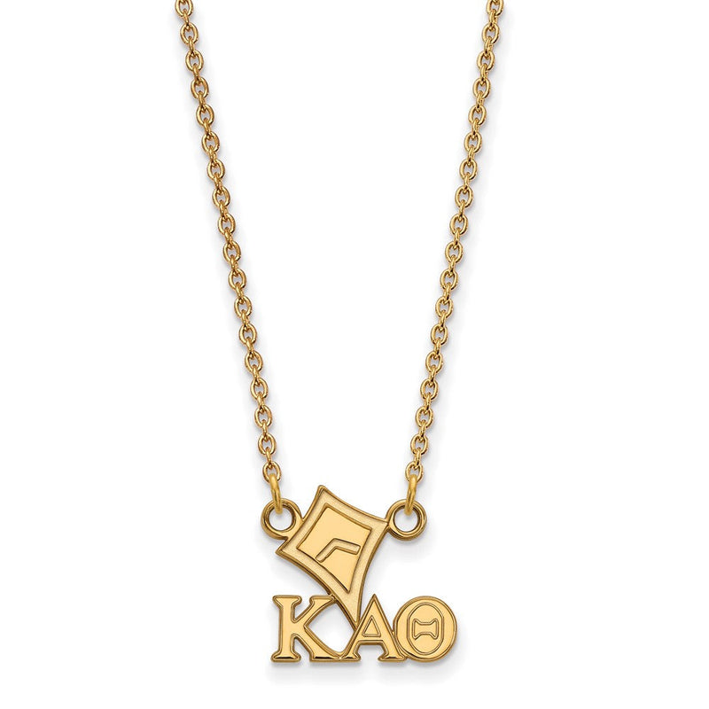 Vergoldet Sterlingsilber Logoart Kappa Alpha Theta Sorority Symbol Extra Klein Anhänger 18 Zoll Halskette