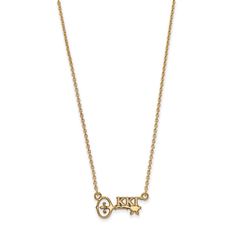 Vergoldet Sterlingsilber Logoart Kappa Gamma Sorority Symbol Extra Klein Anhänger 18 Zoll Halskette