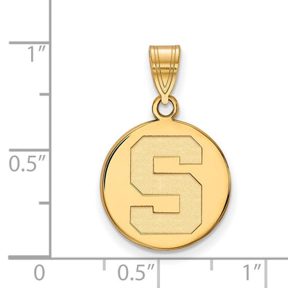 Vergoldet Sterlingsilber Logoart Michigan State University Buchstabe S Mittel Plättchen Anhänger