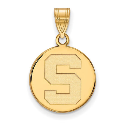 Vergoldet Sterlingsilber Logoart Michigan State University Buchstabe S Mittel Plättchen Anhänger
