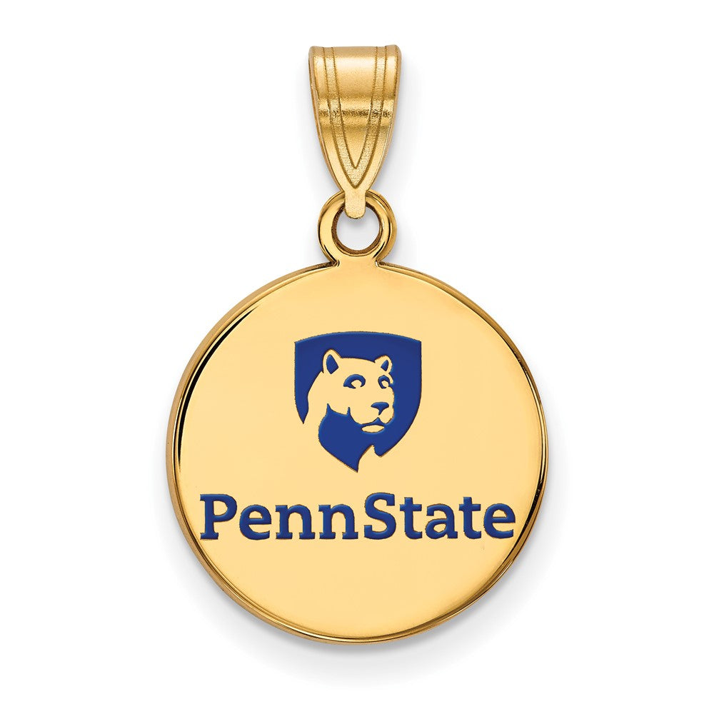 Vergoldet Sterlingsilber Logoart Penn State University Mittel Emailliert Plättchen Anhänger