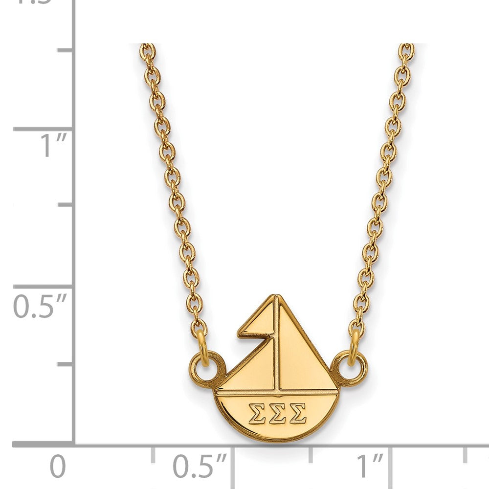Vergoldet Sterlingsilber Logoart Sigma Sorority Symbol Extra Klein Anhänger 18 Zoll Halskette