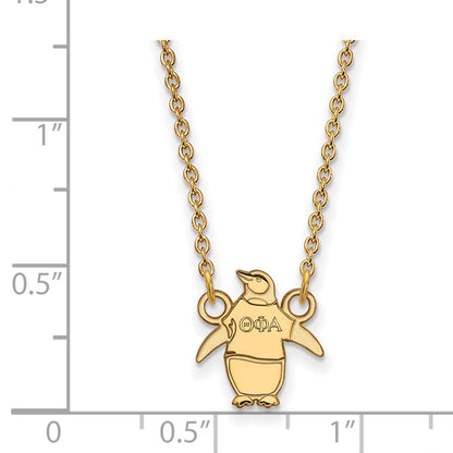 Vergoldet Sterlingsilber Logoart Theta Phi Alpha Sorority Symbol Extra Klein Anhänger 18 Zoll Halskette