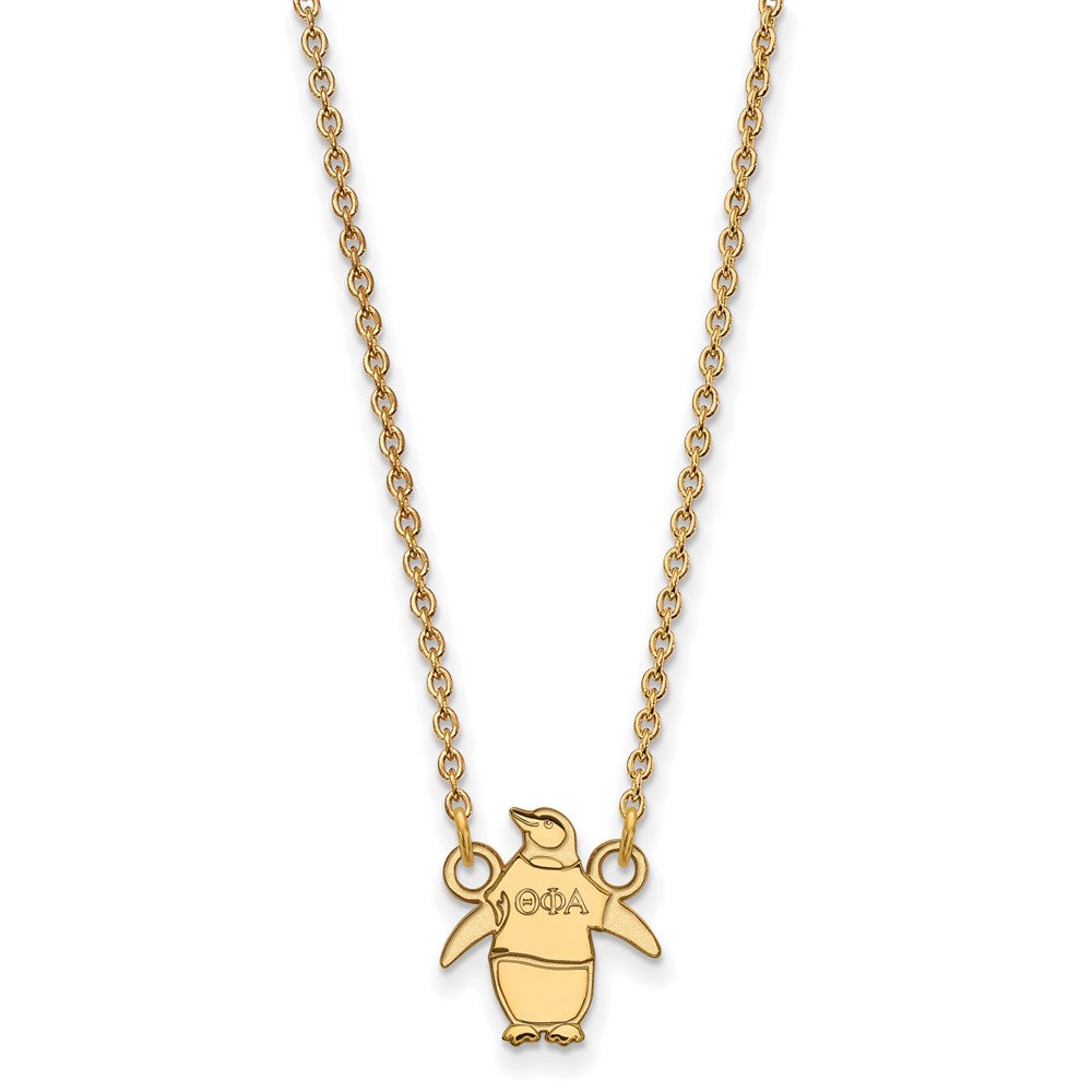 Vergoldet Sterlingsilber Logoart Theta Phi Alpha Sorority Symbol Extra Klein Anhänger 18 Zoll Halskette