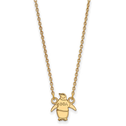 Vergoldet Sterlingsilber Logoart Theta Phi Alpha Sorority Symbol Extra Klein Anhänger 18 Zoll Halskette
